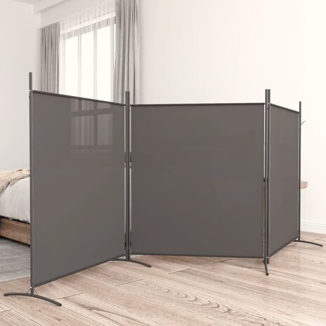 Kamerscherm met 3 panelen 525x180 cm stof antracietkleurig 1