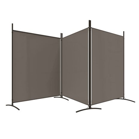 Kamerscherm met 3 panelen 525x180 cm stof antracietkleurig 4