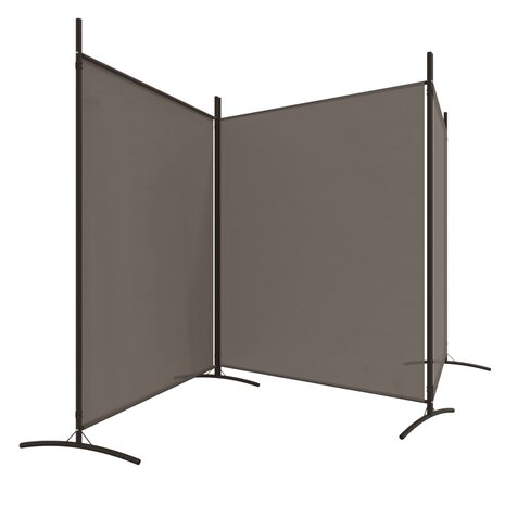 Kamerscherm met 3 panelen 525x180 cm stof antracietkleurig 5
