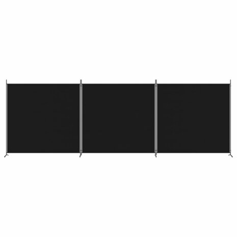 Kamerscherm met 3 panelen 525x180 cm stof zwart 3