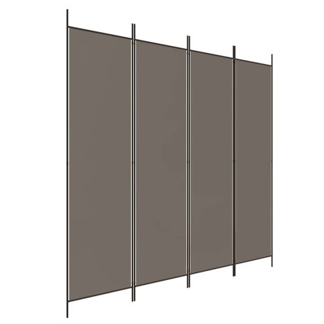 Kamerscherm met 4 panelen 698x180 cm stof antracietkleurig 2