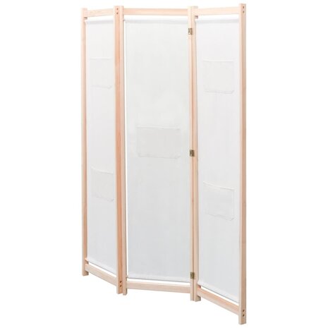 Kamerscherm met 3 panelen 120x170x4 cm stof crème 2