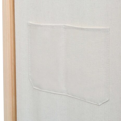 Kamerscherm met 3 panelen 120x170x4 cm stof crème 5