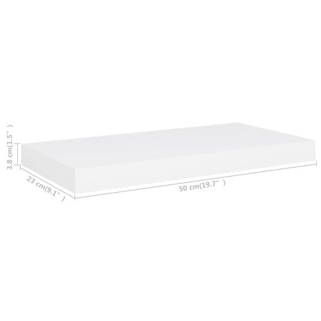 Wandschap zwevend 50x23x3,8 cm MDF wit 7