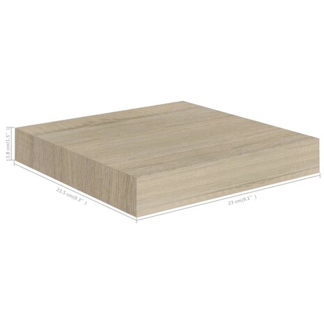 Wandschap zwevend 23x23,5x3,8 cm MDF eikenkleur 7