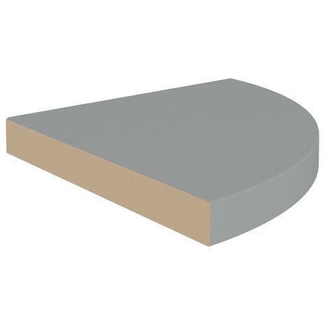 Hoekschap zwevend 35x35x3,8 cm MDF grijs 3