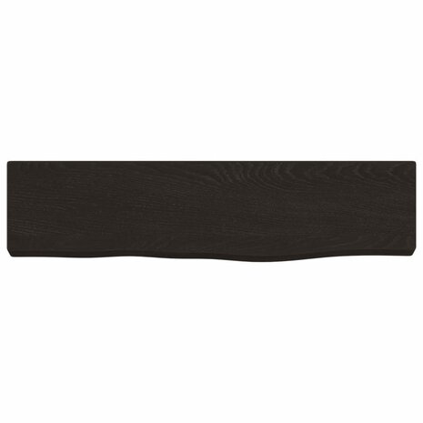 Wandschap 40x10x2 cm behandeld massief eikenhout donkerbruin 4