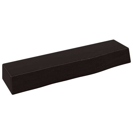 Wandschap 40x10x6 cm behandeld massief eikenhout donkerbruin 2