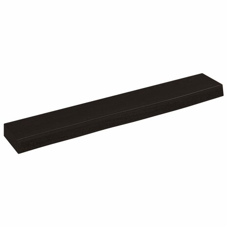 Wandschap 60x10x4 cm behandeld massief eikenhout donkerbruin 2