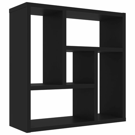 Wandschap 45,1x16x45,1 cm bewerkt hout zwart 2
