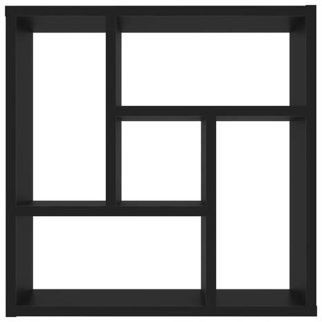 Wandschap 45,1x16x45,1 cm bewerkt hout zwart 4