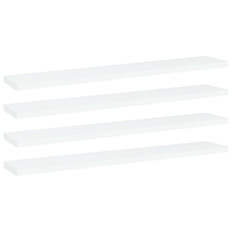 Wandschappen 4 st 60x10x1,5 cm bewerkt hout wit 1