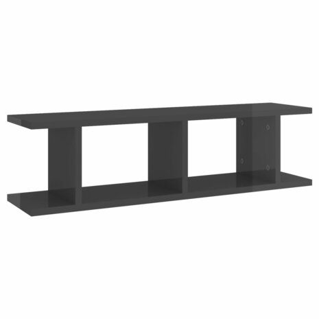 Wandschappen 2 st 75x18x20 cm bewerkt hout hoogglans grijs 4