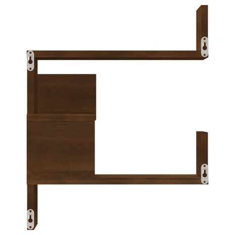 Hoekwandschap 40x40x50 cm bewerkt hout bruin eikenkleur 4