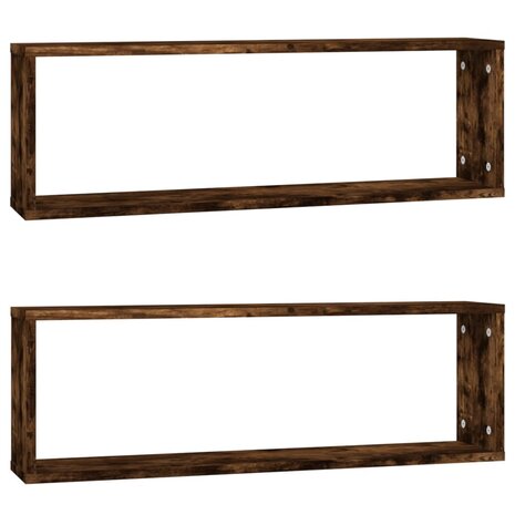 Wandschappen kubus 2 st 80x15x26,5 cm hout gerookt eikenkleurig 2