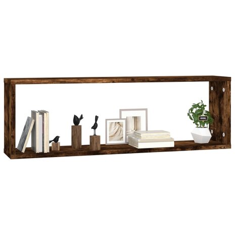 Wandschappen kubus 2 st 80x15x26,5 cm hout gerookt eikenkleurig 3