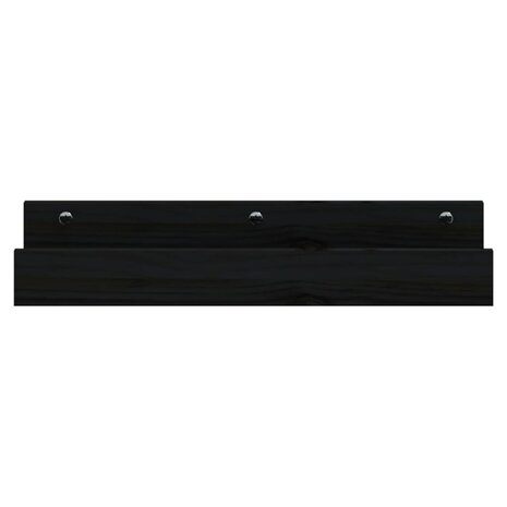 Wandschappen 2 st 50x12x9 cm massief grenenhout zwart 4