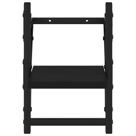 Wandschappen met stangen 2 st 20x25x30 cm zwart 5