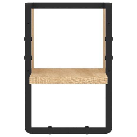 Wandschap met stang 20x25x30 cm sonoma eikenkleurig 4