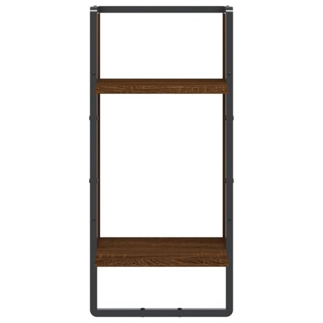 Wandschap met stang 30x25x65 cm bruin eikenkleur 4