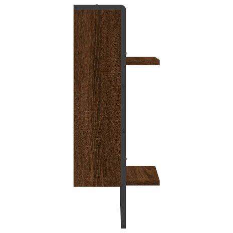 Wandschap met stang 30x25x65 cm bruin eikenkleur 5