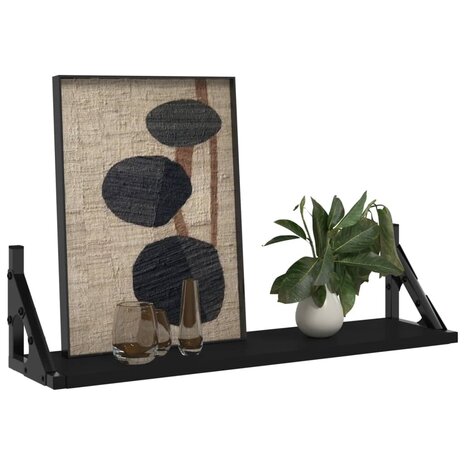 Wandschappen 2 st 60x15x15,5 cm zwart 3