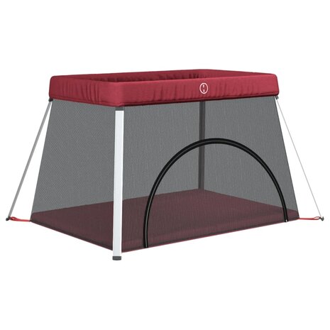 Babybox met matras linnen rood 2