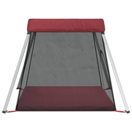 Babybox met matras linnen rood 5