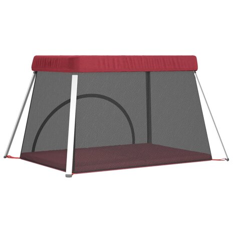 Babybox met matras linnen rood 6