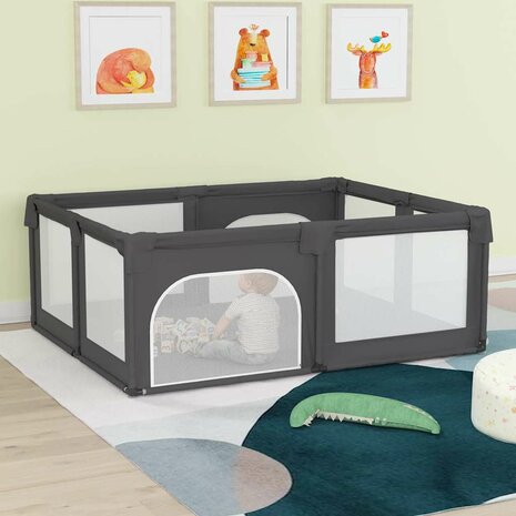 Babybox met 2 deuren oxford stof donkergrijs 1