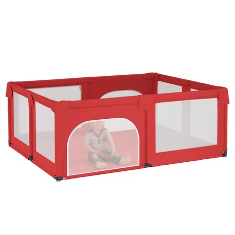 Babybox met 2 deuren oxford stof rood 3