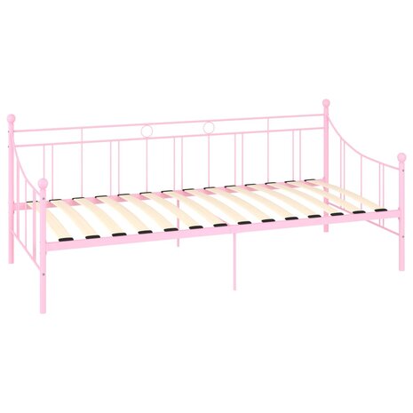 Slaapbankframe metaal roze 90x200 cm 3
