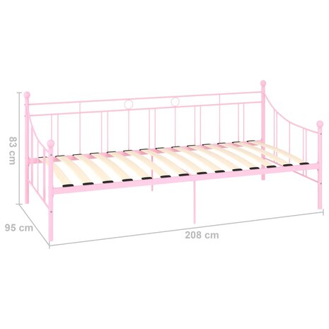 Slaapbankframe metaal roze 90x200 cm 8
