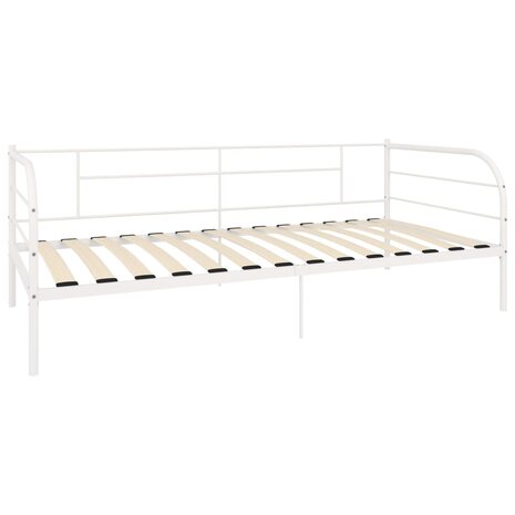 Bedbankframe metaal wit 90x200 cm 3