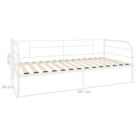 Bedbankframe metaal wit 90x200 cm 8