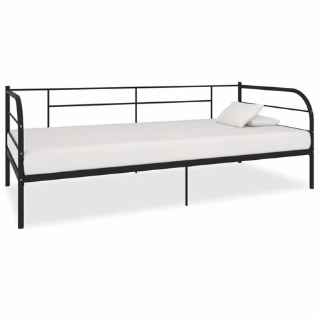 Bedbankframe metaal zwart 90x200 cm  1