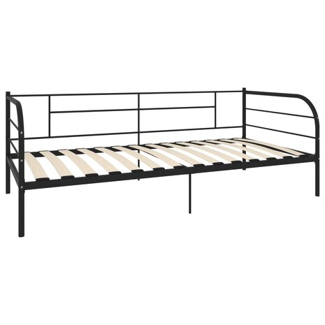 Bedbankframe metaal zwart 90x200 cm  3