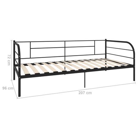 Bedbankframe metaal zwart 90x200 cm  8