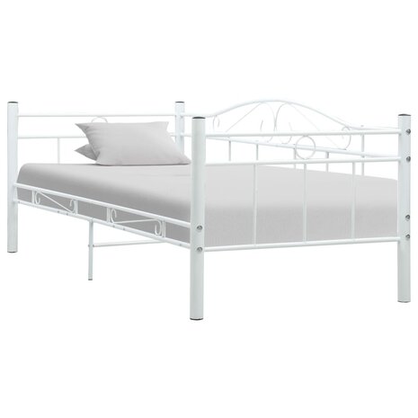 Bedbankframe metaal wit 90x200 cm 1