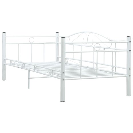 Bedbankframe metaal wit 90x200 cm 3