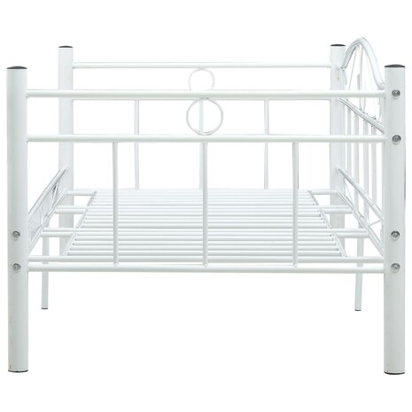 Bedbankframe metaal wit 90x200 cm 4