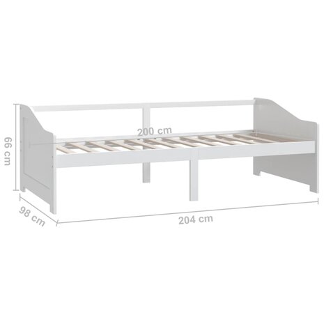 Bedbank 3-zits massief grenenhout 90x200 cm wit 8