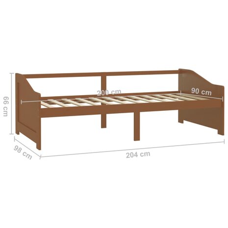 Bedbank 3-zits massief grenenhout honingbruin 90x200 cm 8