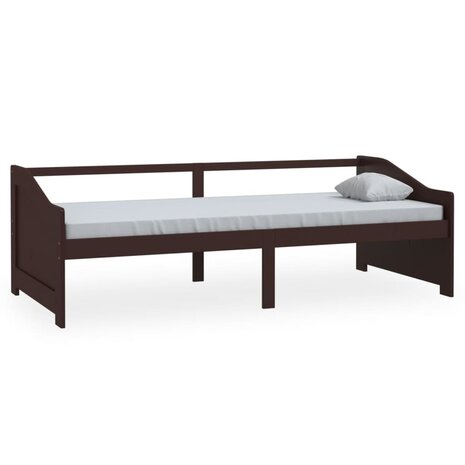 Bedbank 3-zits massief grenenhout donkerbruin 90x200 cm 2