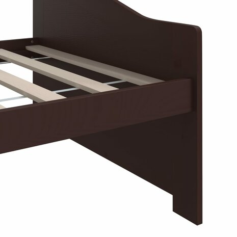 Bedbank 3-zits massief grenenhout donkerbruin 90x200 cm 7
