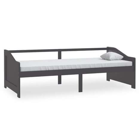 Bedbank 3-zits massief grenenhout donkergrijs 90x200 cm 2