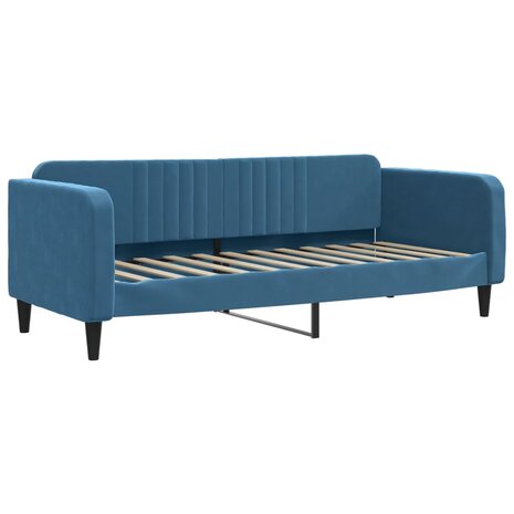 Slaapbank 80x200 cm fluweel blauw 2