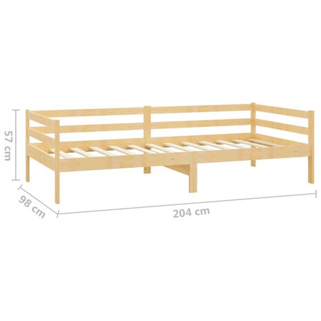 Slaapbank massief grenenhout 90x200 cm 8