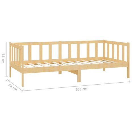 Slaapbank massief grenenhout 90x200 cm 8