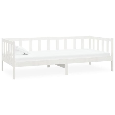 Bedbank massief grenenhout wit 90x200 cm 2